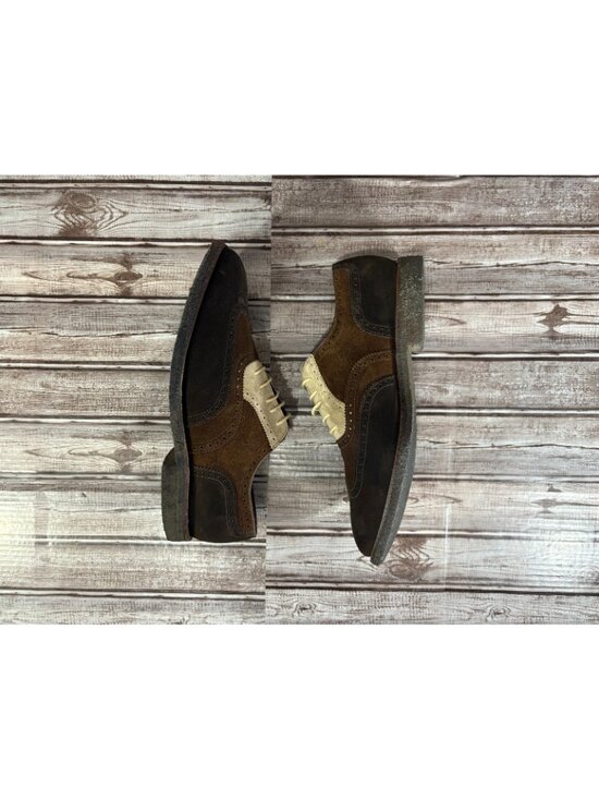 Peal Co X Brooks Brothers Suede Wingtip Oxford Shoes Sz 12 D tricolor England main image 6